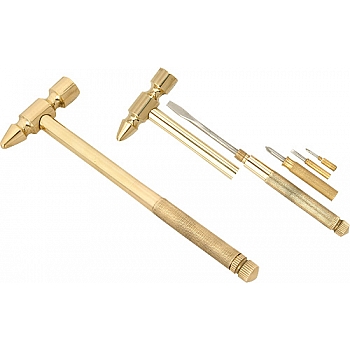 BRASS HAMMER WITH SET OF 4 SCREW DRIVERS